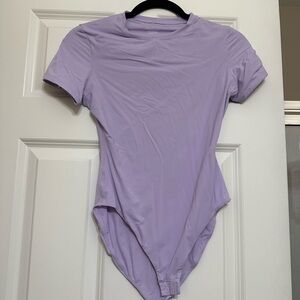 SKIMS Lilac Short-Sleeve Crewneck Bodysuit